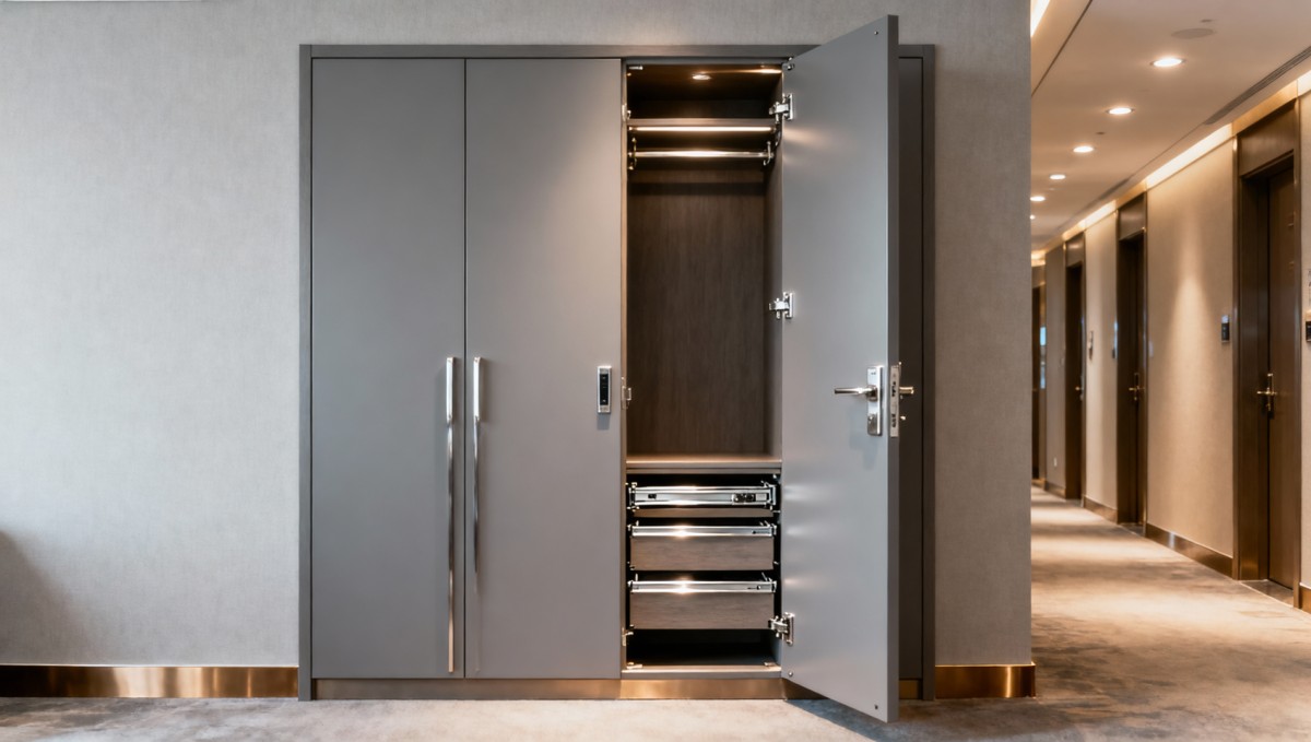 Hotel cabinets built for high-traffic corridors—what hinges and drawer slides matter most