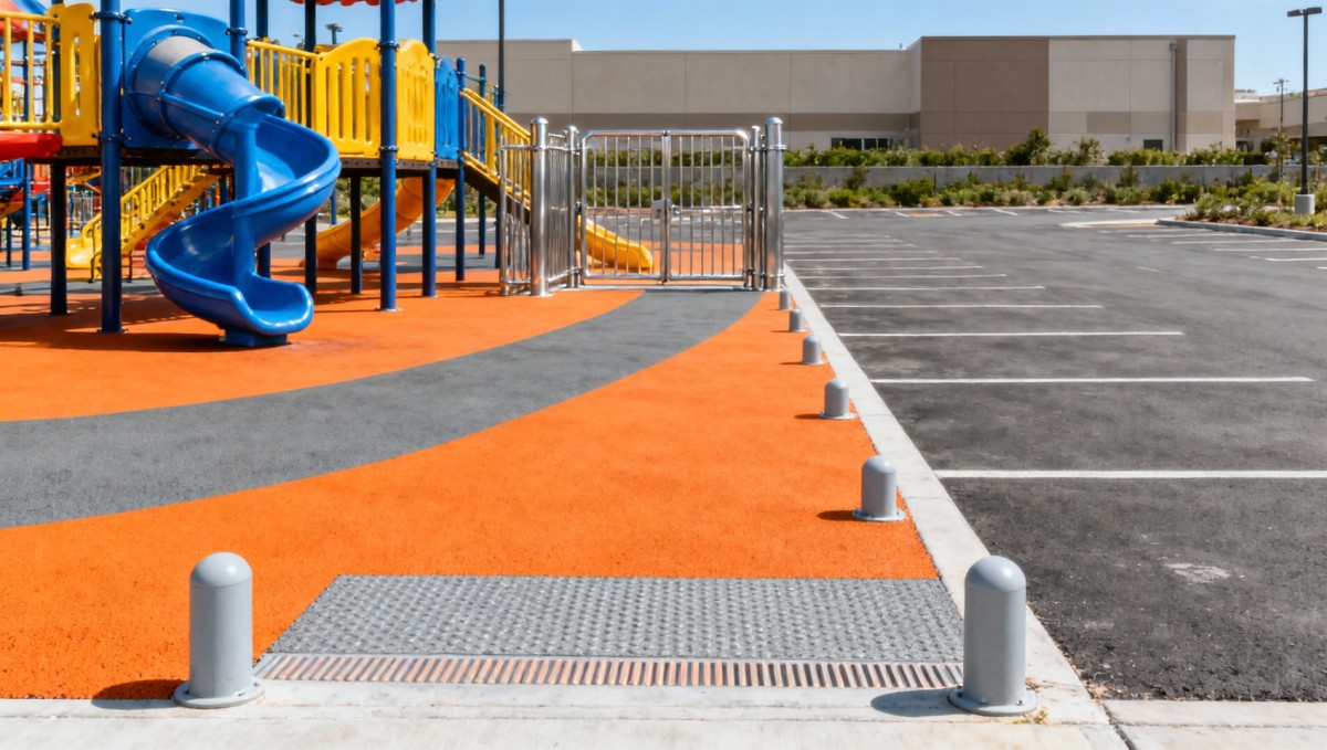 The overlooked safety gap in playground layout near parking lots or service zones
