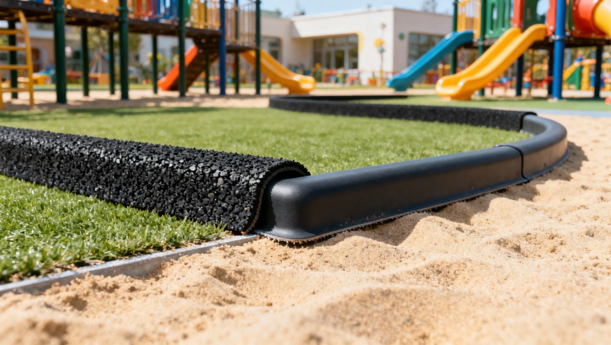 Are playground borders made from recycled rubber truly safer—or just harder to inspect?