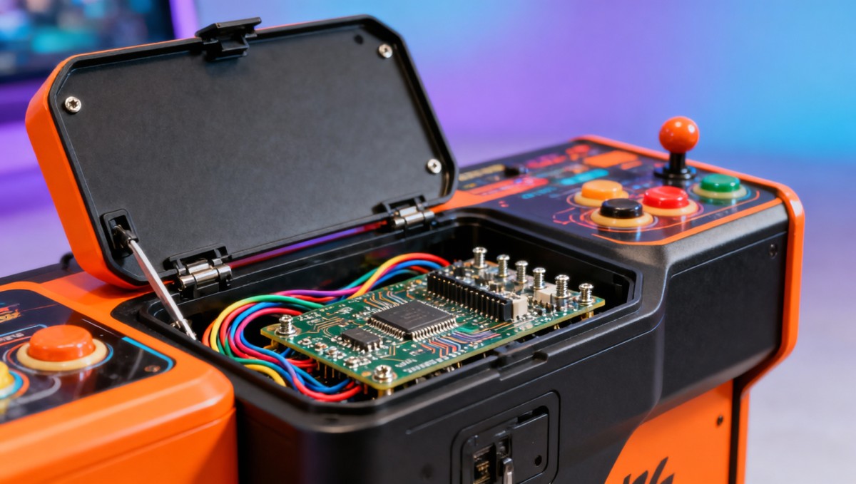 Arcade machines with service access points designed for technicians — not engineers
