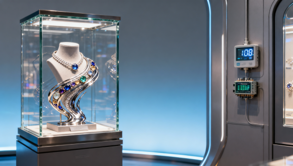 Jewelry display cases that meet museum-grade UV and humidity controls