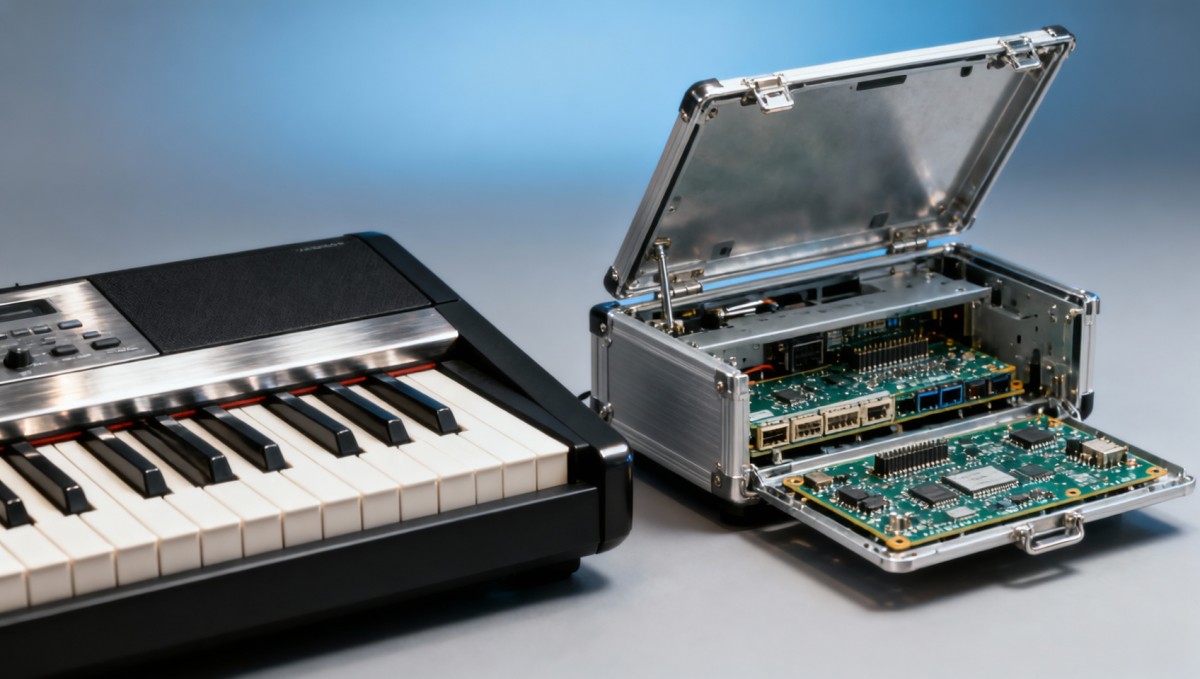 Keyboard instruments with built-in serviceability features Keyboard instruments with built-in serviceability features