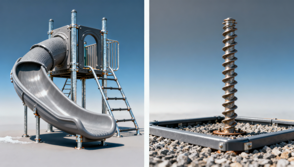 Outdoor rides with playground borders designed for freeze-thaw climates