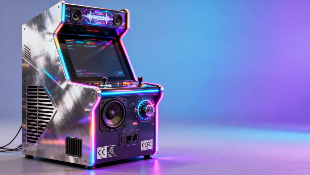 Arcade machines with music accessories that distort sound at high volume