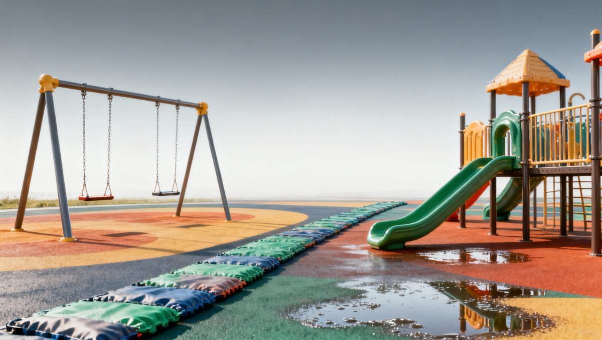 Outdoor playground surfaces that hide higher lifetime costs