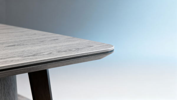 Hotel tables with edge seams that trap moisture and mold