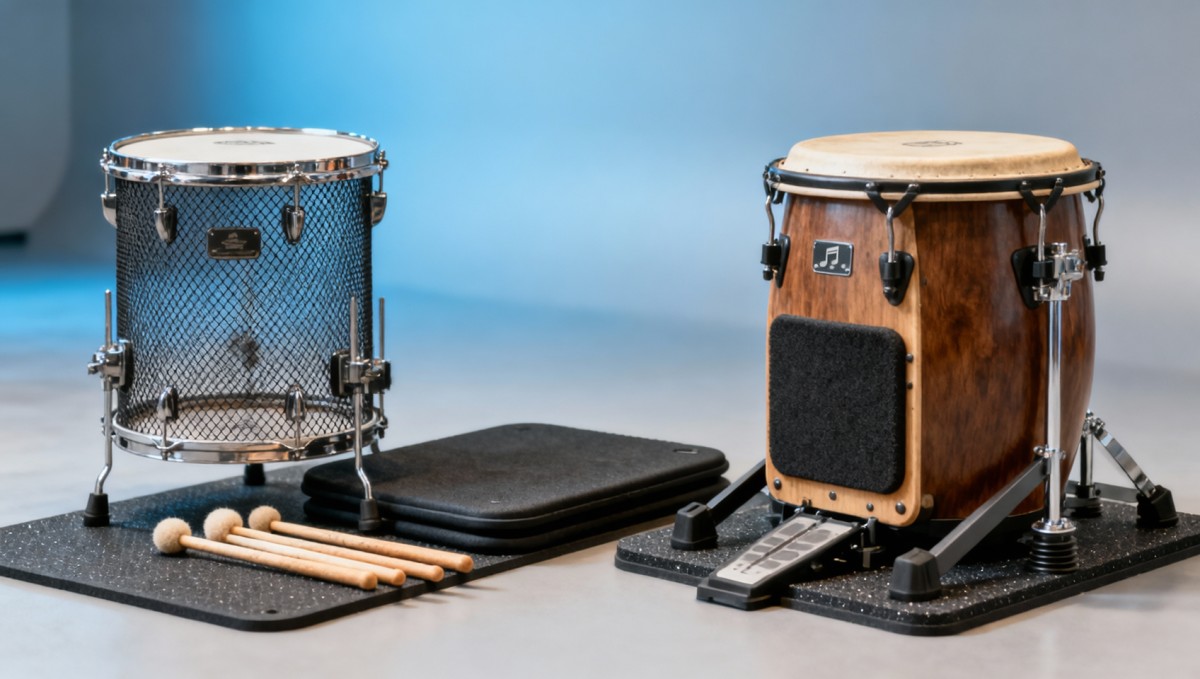 Percussion Instruments for Shared Spaces: What Reduces Noise Most?