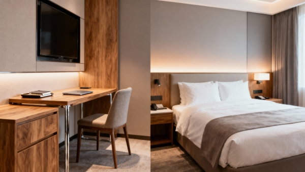 What size hotel desks work in compact guest rooms