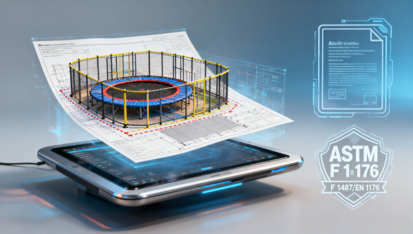 Indoor playground design software outputs that don’t meet local building codes