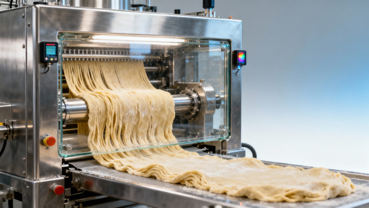 Pasta making machine commercial units with real-time gluten elasticity feedback Pasta making machine commercial units with real-time gluten elasticity feedback