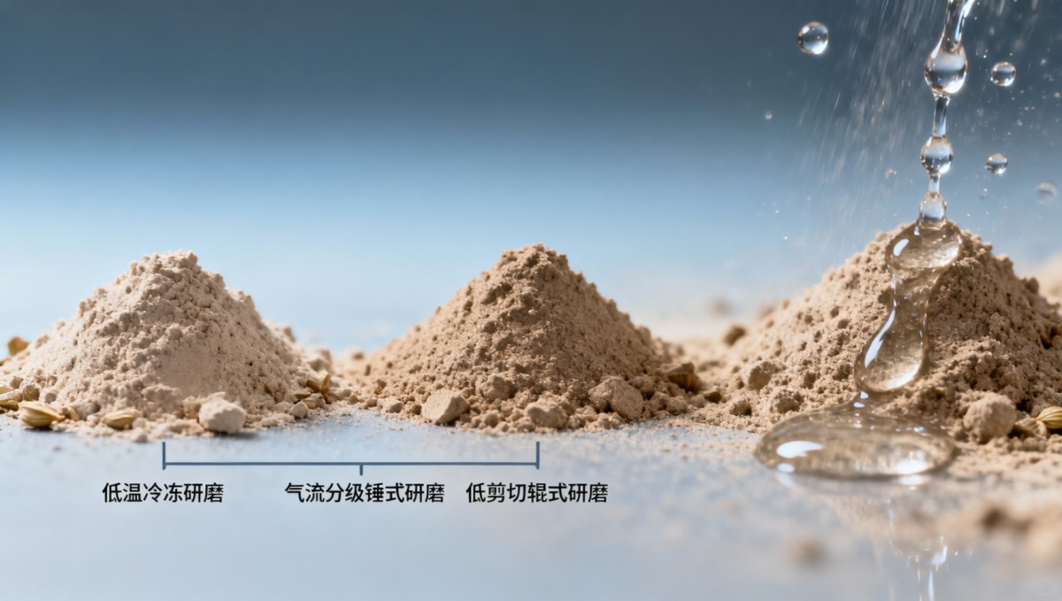 Organic psyllium husk powder: fiber solubility changes with grinding method Organic psyllium husk powder: fiber solubility changes with grinding method