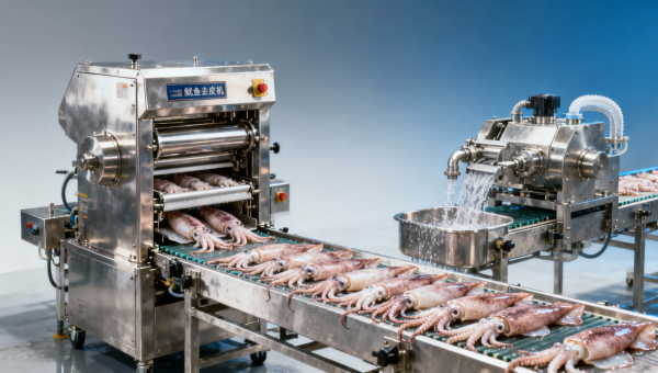 Squid peeling machine results vary more than expected