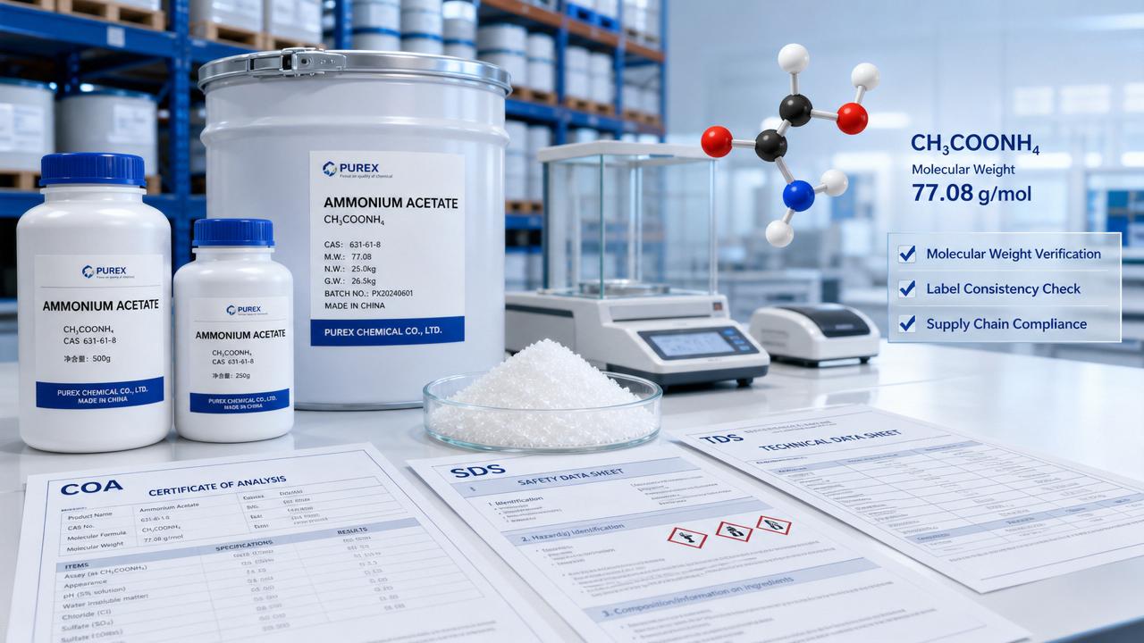 Actualizaciones del MW del acetato de amonio: lo que los distribuidores deben verificar en 2026