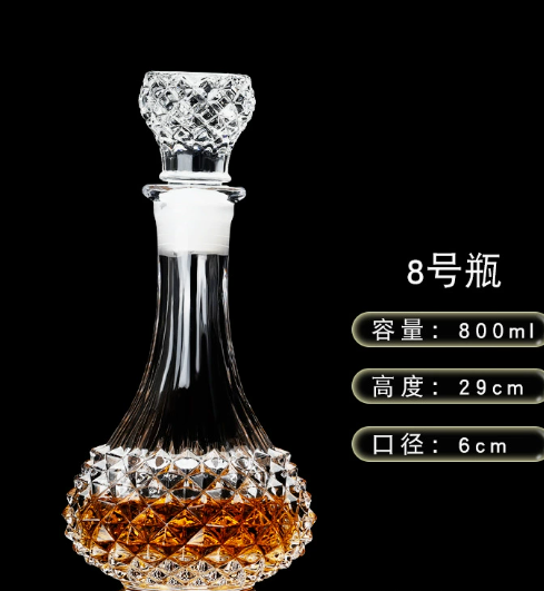 Botellas al por mayor de vidrio cristalino para vino, botellas para whisky y vidrio transparente utilizado para almacenar vino