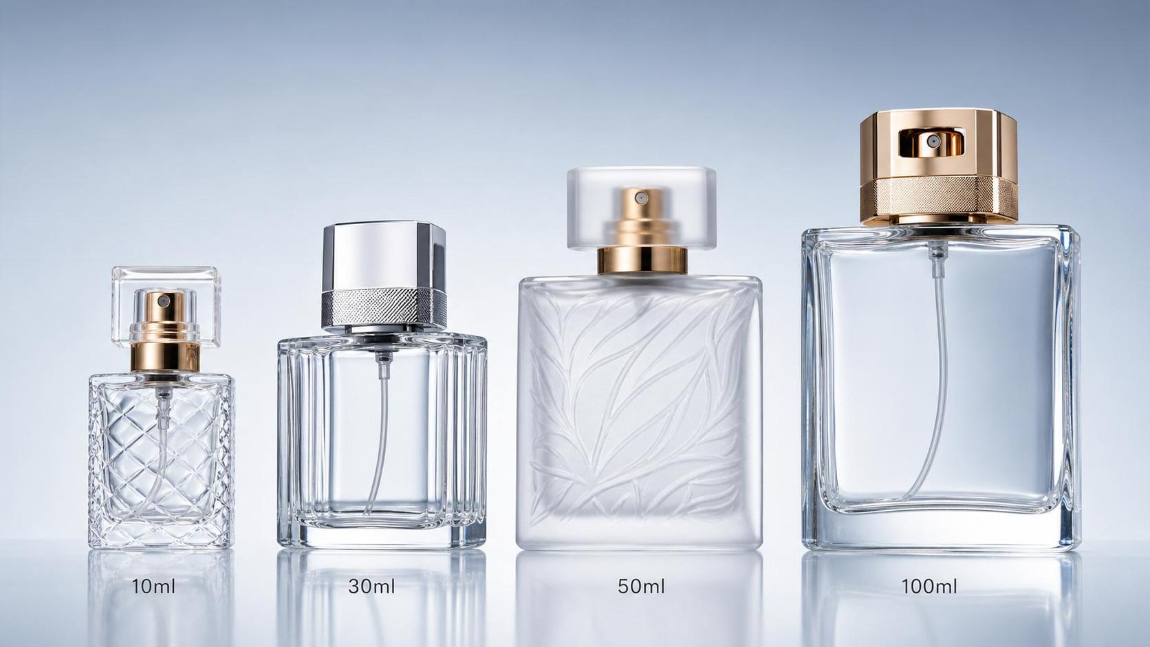 Cómo elegir botellas de vidrio para perfume: tamaños, cierres, decoración y MOQ