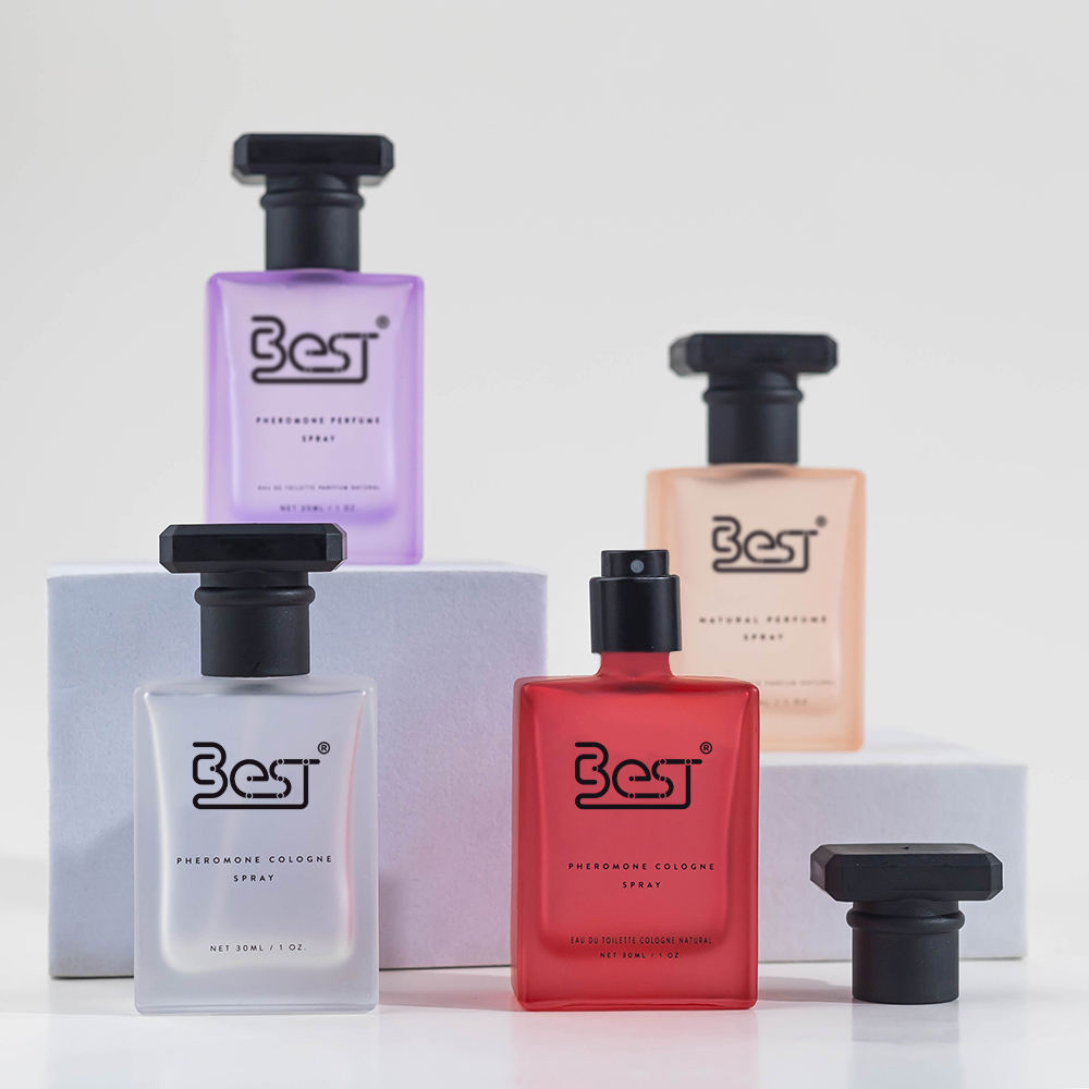Fabricante de botellas de perfume de lujo de alta calidad, 50 ml y 100 ml, botellas de vidrio vacías recargables con pulverizador, hermosas botellas de perfume