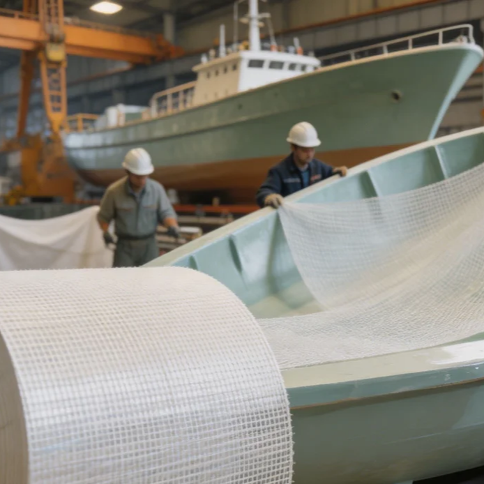 Tela de fibra de vidrio resistente al fuego y a altas temperaturas para la construcción naval, la construcción y la industria.