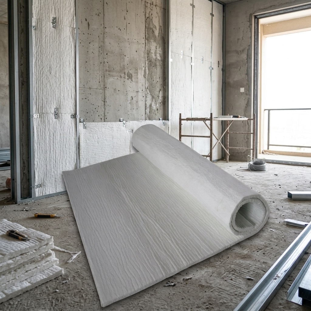 Manta de fibra de vidrio de hilos cortados Marine, clase A1, resistente al fuego, con aislamiento de nanoaerogel – Manta de aislamiento térmico flexible e impermeable para tuberías industriales