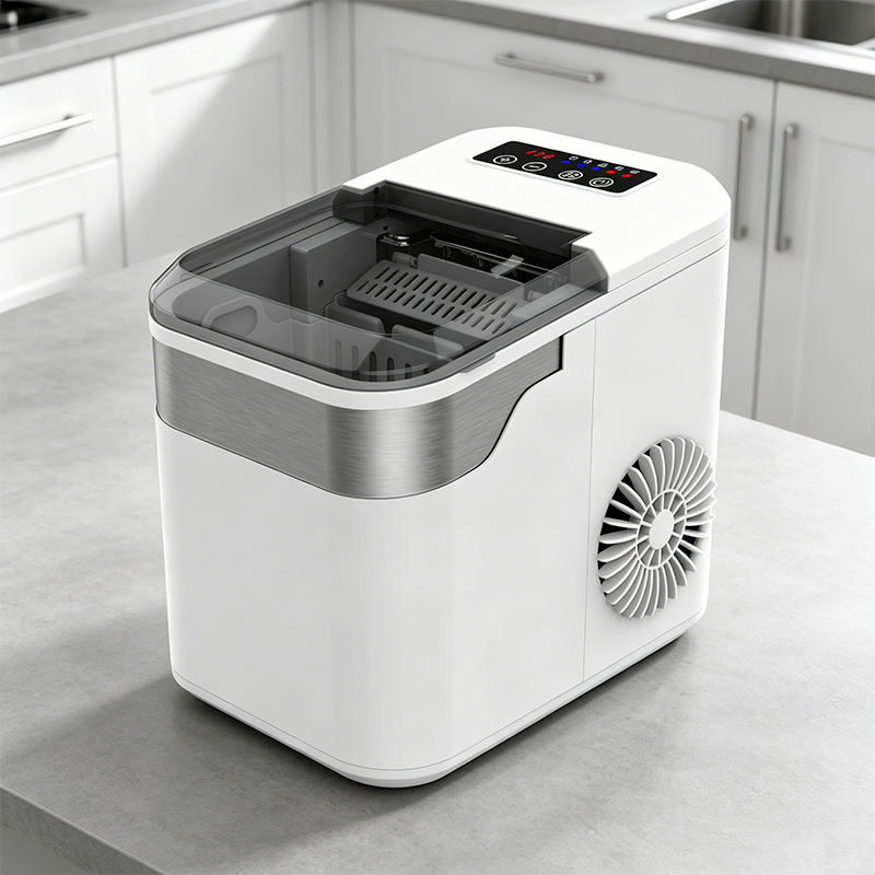 Esta máquina de hielo portátil, de gran capacidad y totalmente automática, con forma de cubo, es un producto superventas. Cuenta con asa, función de autolimpieza y cesta para hielo. Puede fabricar 8 cubitos de hielo en 5 minutos, lo que la convierte en una opción ideal para hogares, cocinas y fiestas.