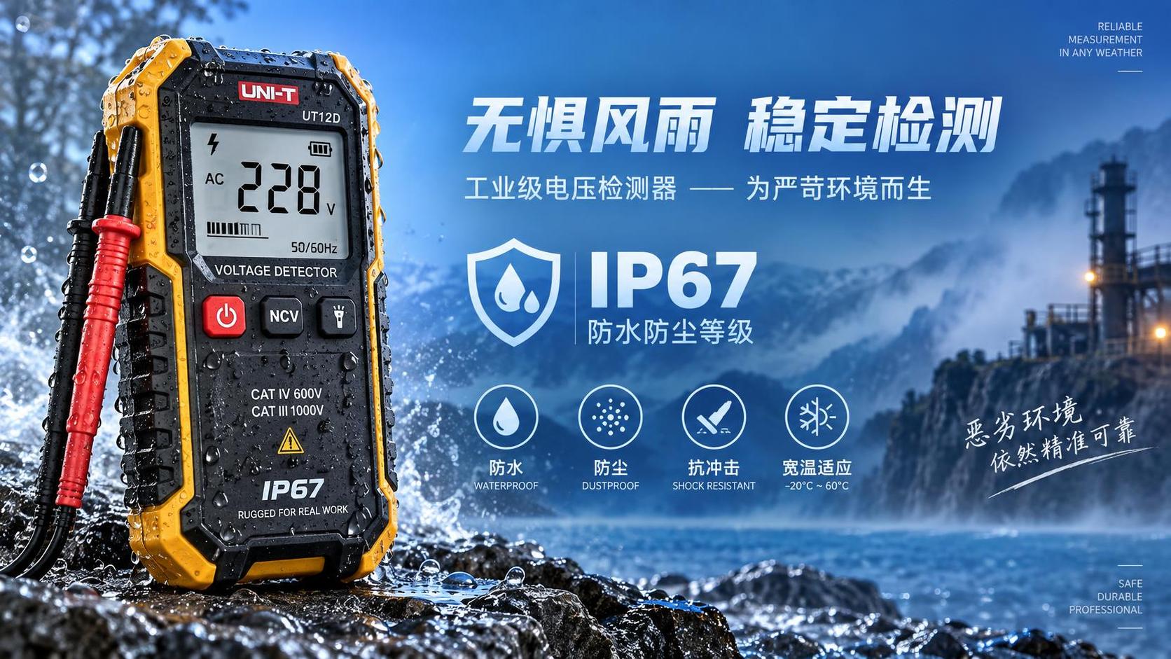 Can Electrical Voltage Detectors Be Used Safely in Rainy Outdoor Conditions?