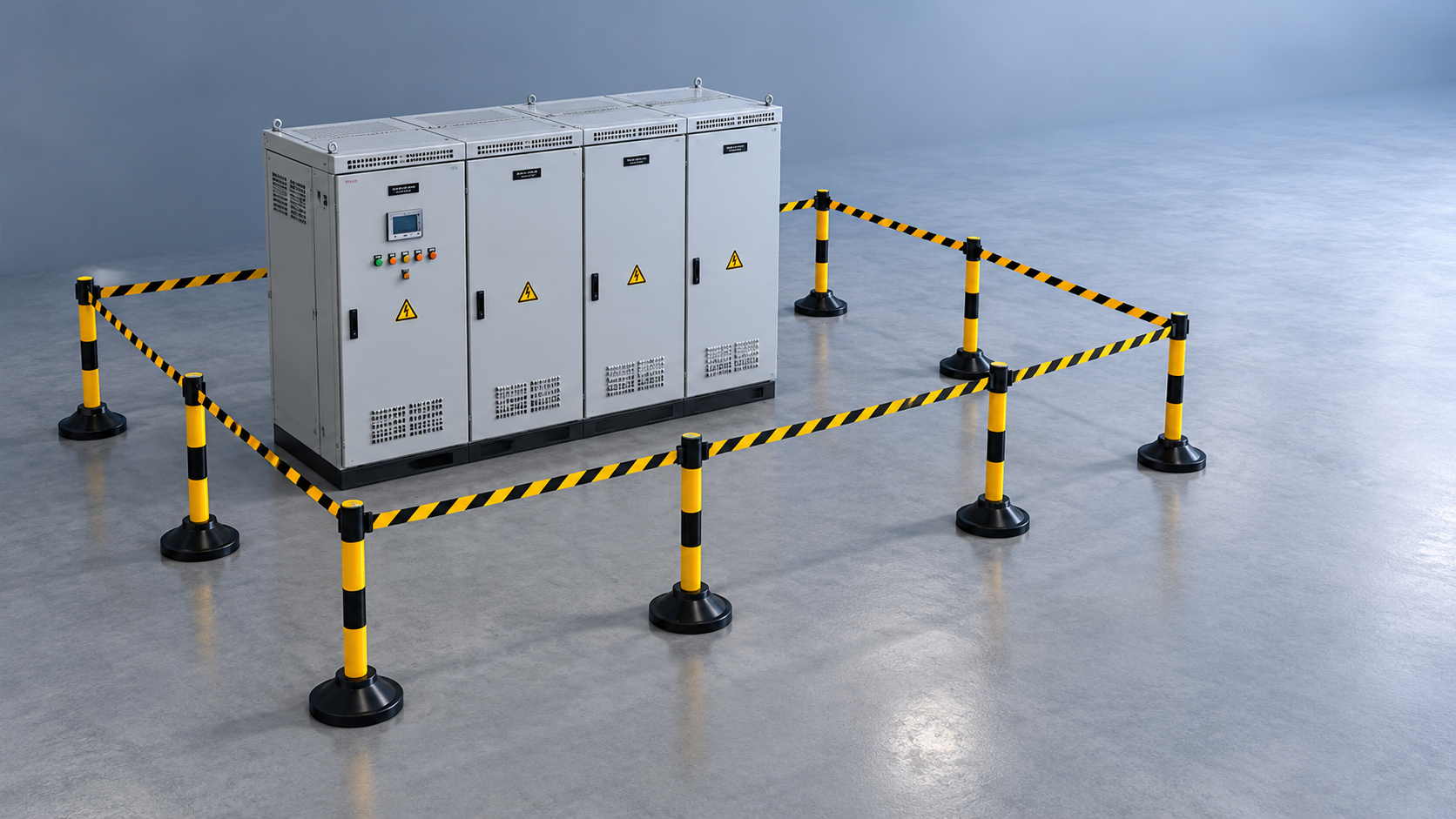 How many barrier stands are needed for a 20-metre maintenance perimeter?