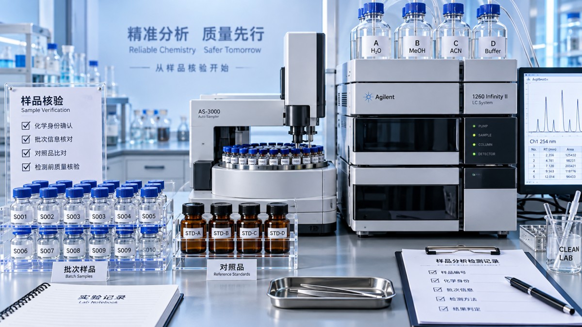 Grado de laboratorio de Sexam: confirmación de la identidad química antes del uso en investigación
