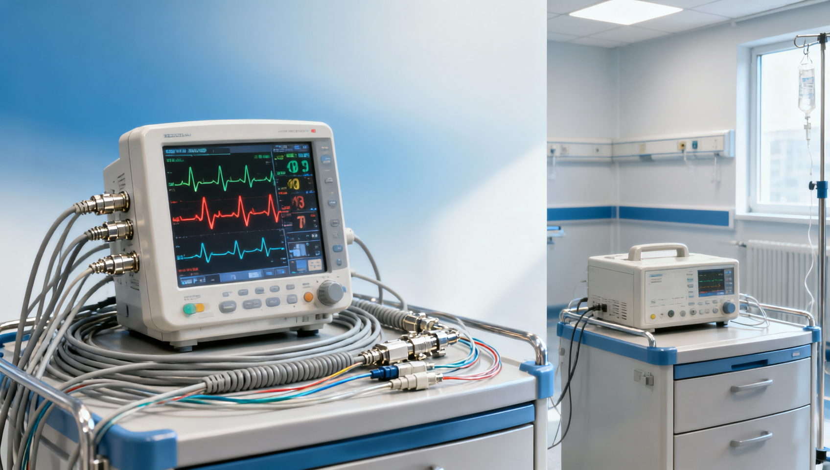Signal to noise ratio in patient monitors drops with cable choices