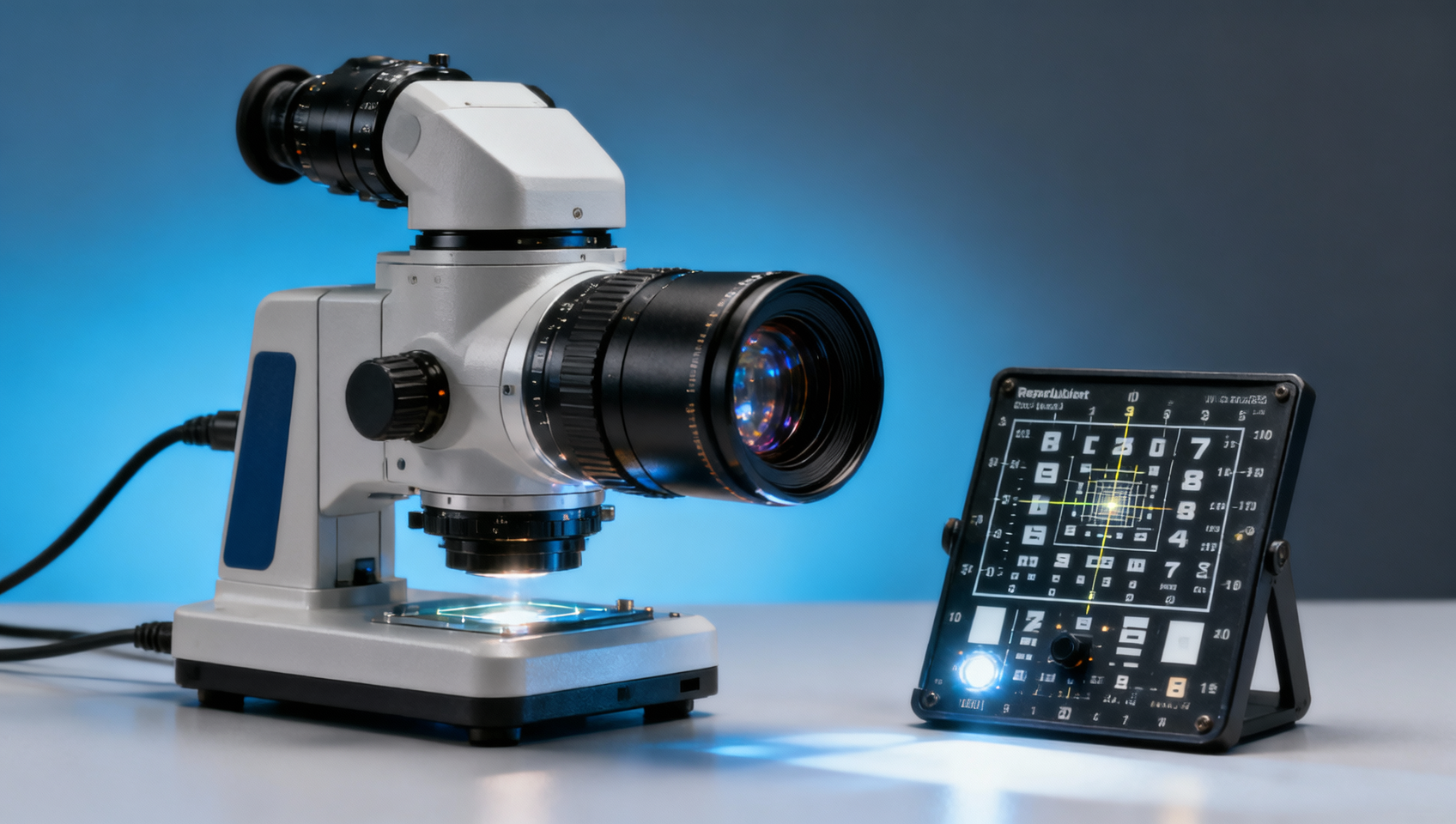 Endoscope image resolution benchmark versus low light performance