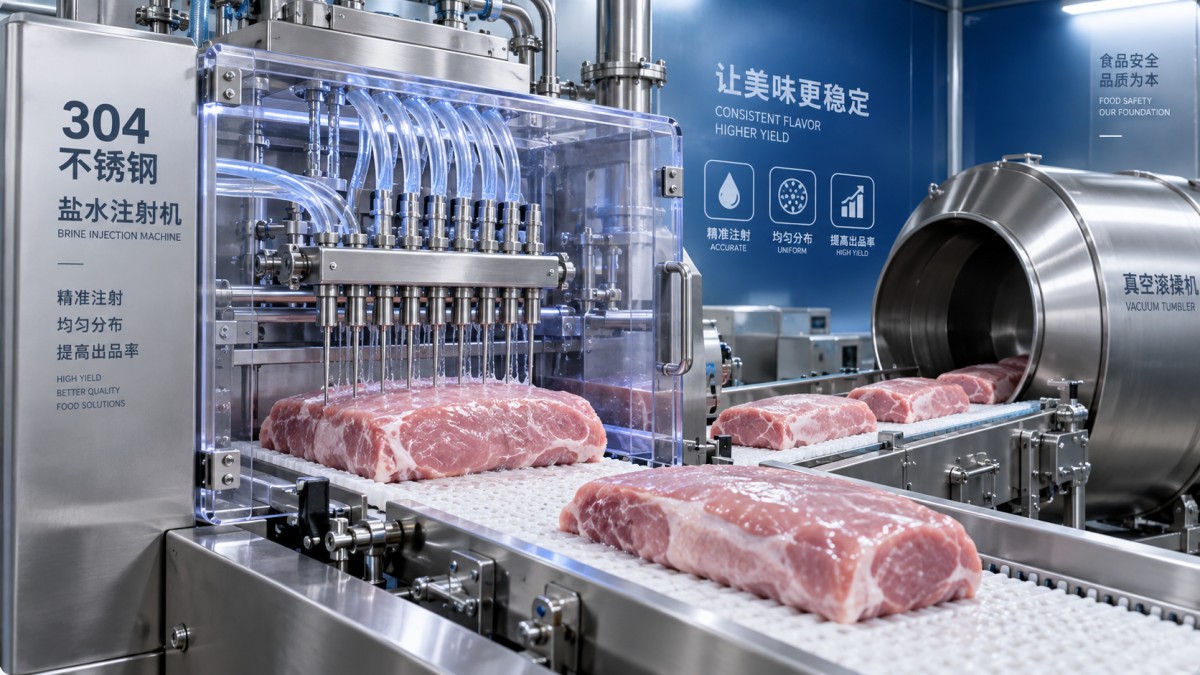 How Saline Injection Machines Control Brine Pickup and Yield in Whole-Muscle Meat Как машины для инъецирования рассола контролируют поглощение рассола и выход продукта в цельномышечном мясе