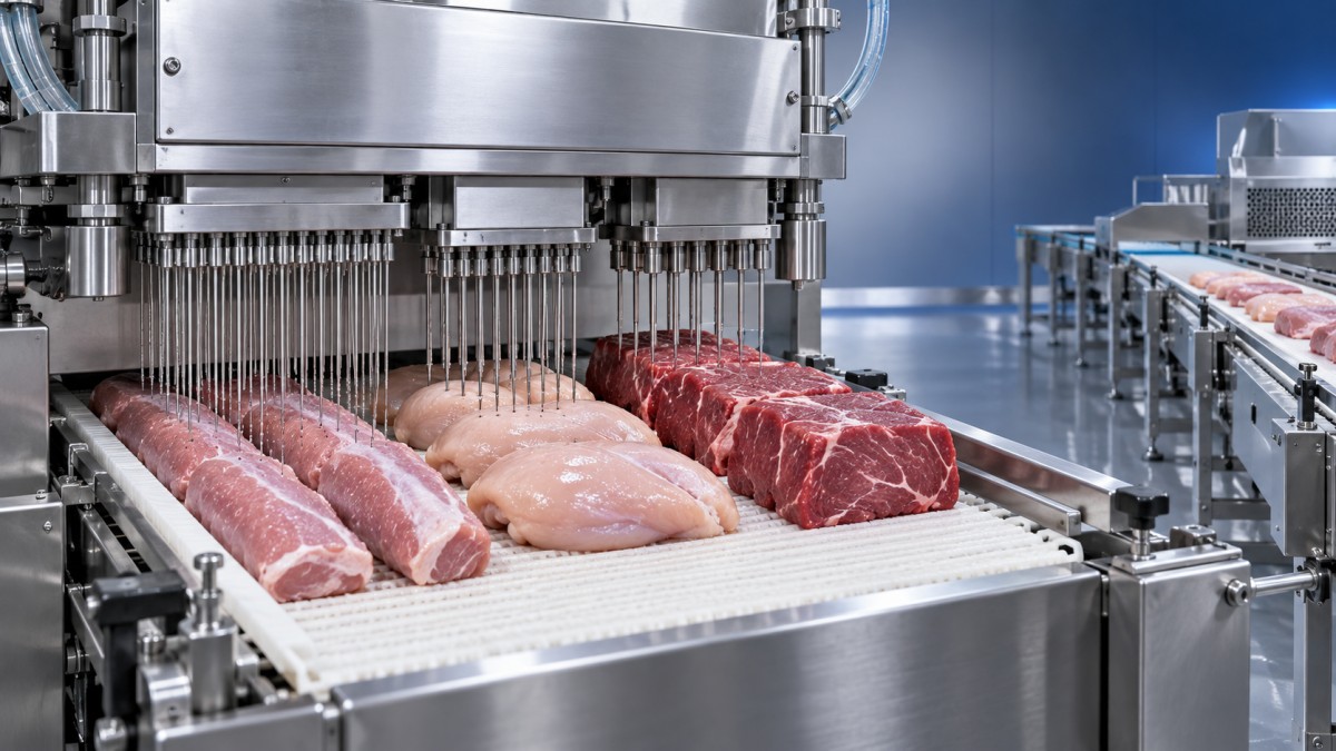 Selección de la densidad de agujas de la máquina de inyección de salmuera para cerdo, aves y carne de vacuno