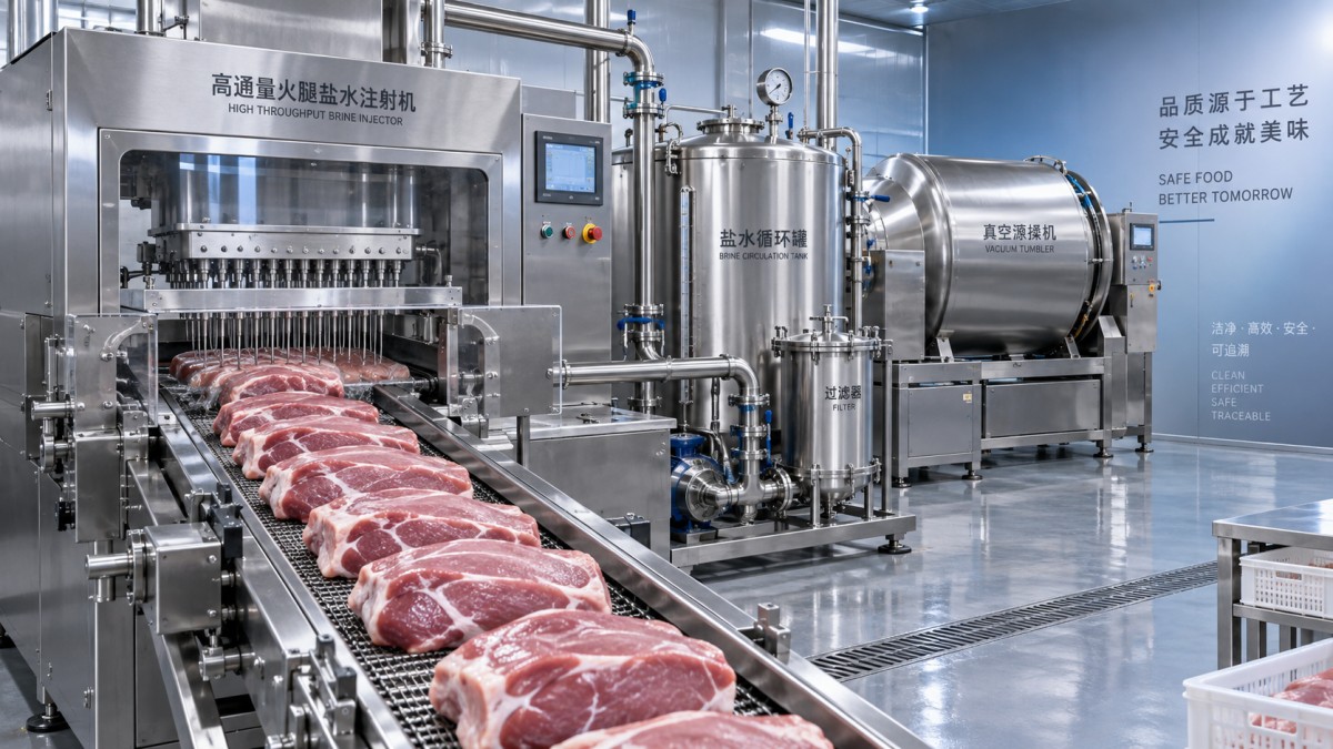 Building a High-Throughput Ham Line Around a Saline Injection Machine Создание высокопроизводительной линии по производству ветчины на базе машины для инъецирования рассола