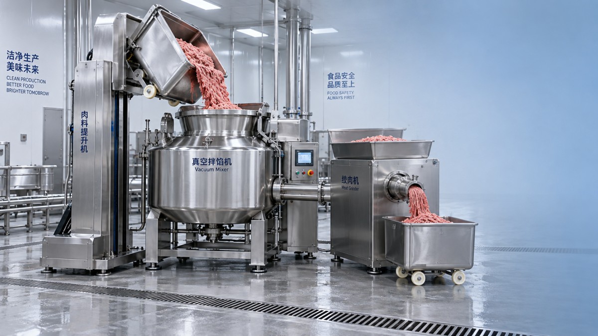How a Meat Elevator Improves Material Flow Between Grinding and Mixing Как мясной подъемник улучшает поток материалов между измельчением и смешиванием