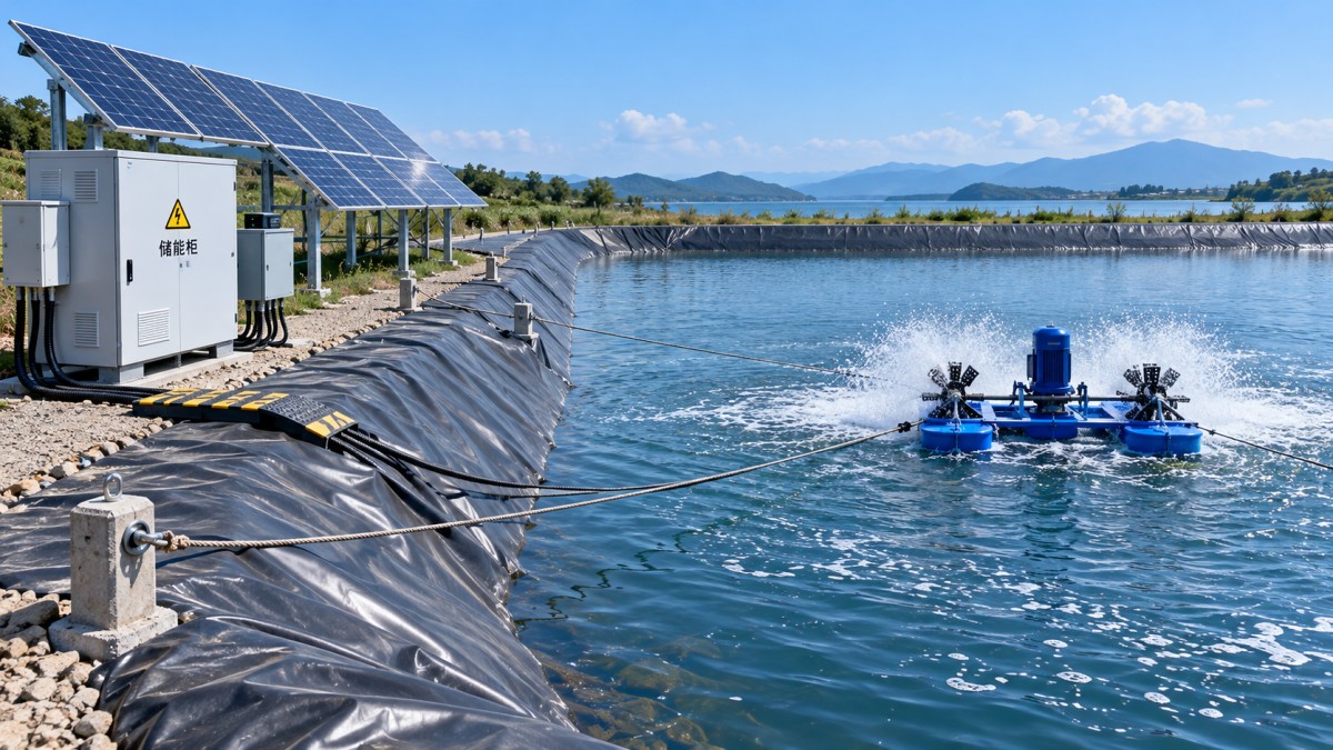 Is a solar aquaculture aerator suitable for an off-grid pond? ¿Es adecuado un aireador solar para acuicultura para un estanque sin conexión a la red eléctrica?