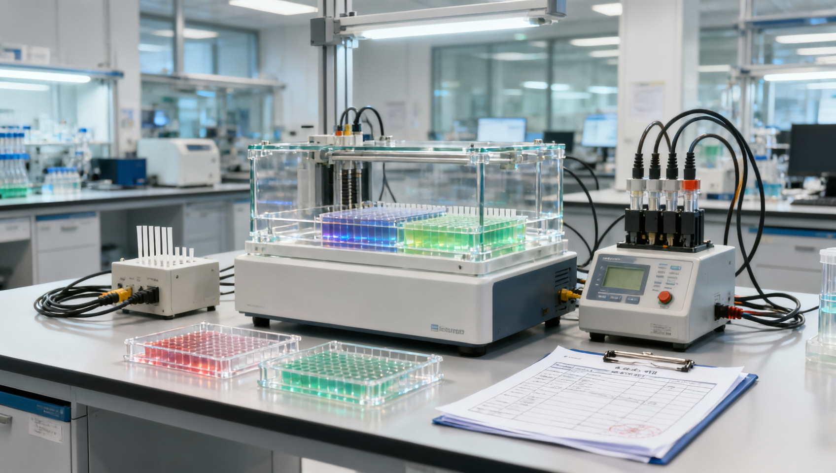 Gel electrophoresis system factory checklist before sample runs