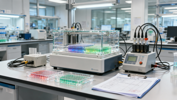 Gel electrophoresis system factory checklist before sample runs