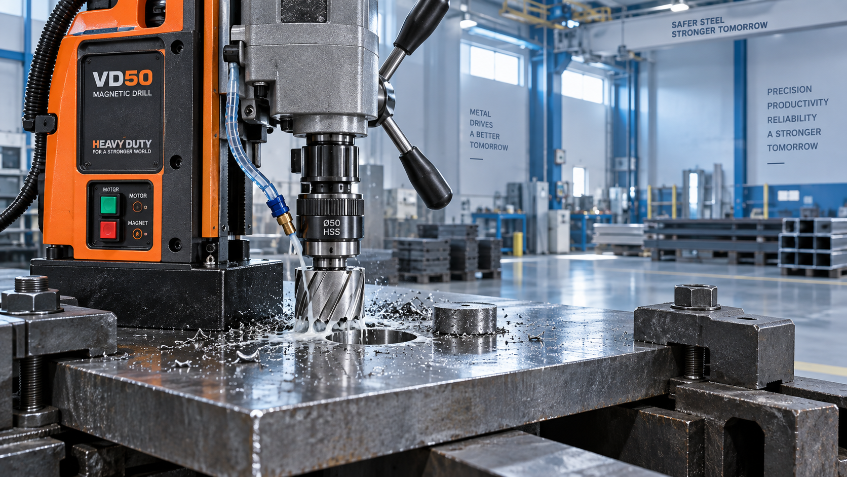 How to prevent annular cutter slipping with the Magnetic drill VD50 Как предотвратить проскальзывание кольцевой фрезы на магнитной дрели VD50