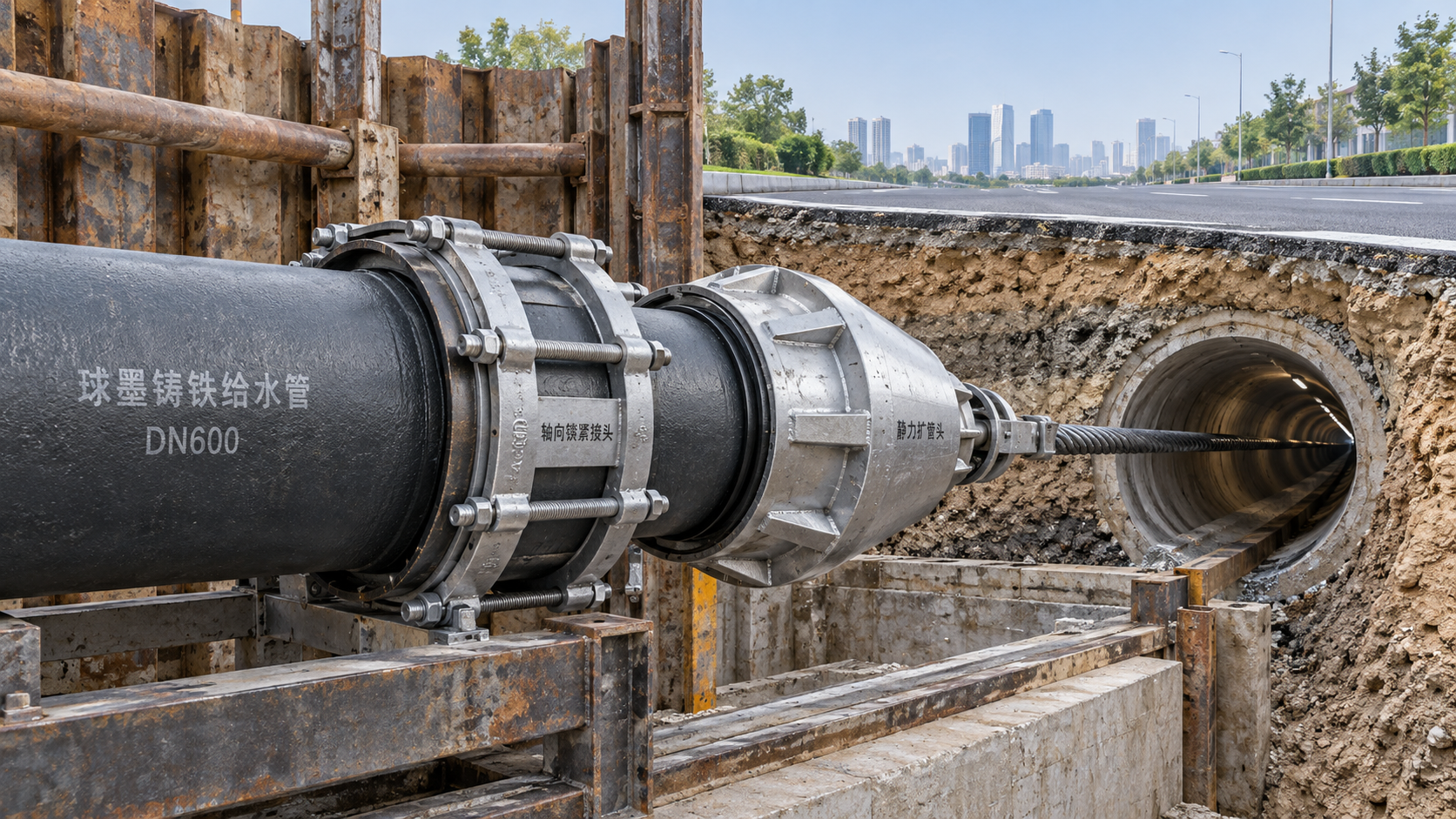¿Se puede instalar una tubería de hierro dúctil para abastecimiento de agua mediante reventamiento de tuberías?