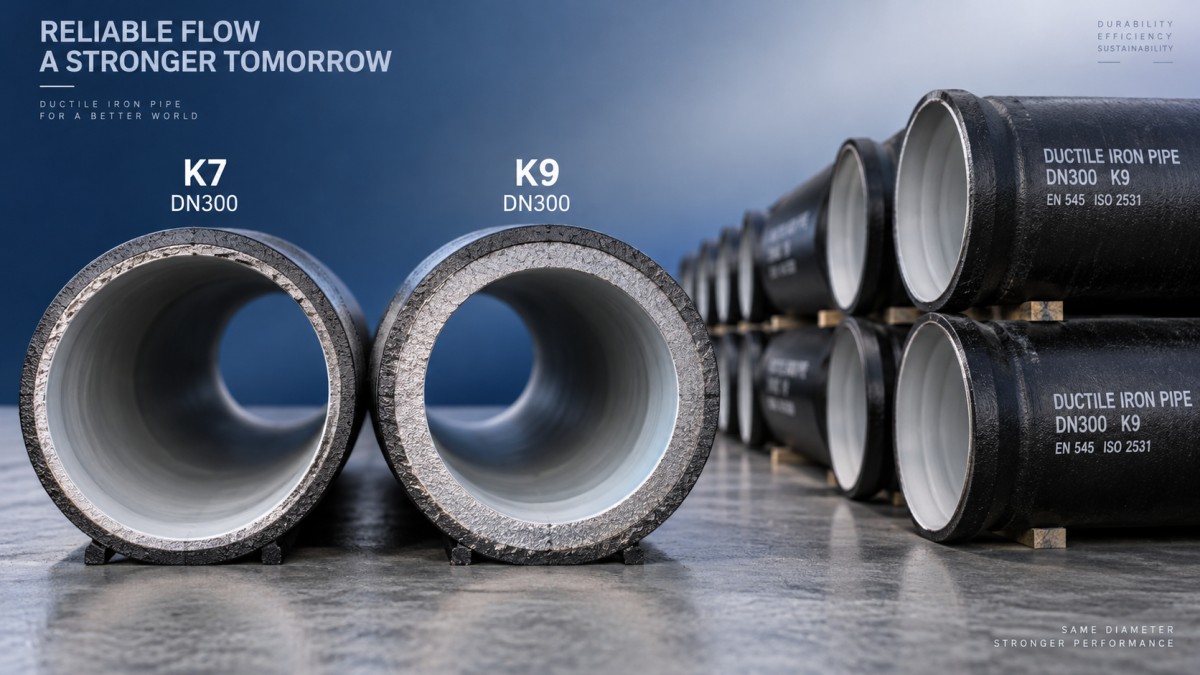 What drives the K9 ductile iron pipe price premium over K7? ¿Qué explica el sobreprecio de la tubería de hierro dúctil K9 frente a la K7?