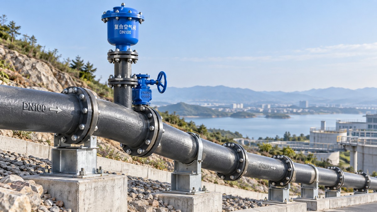 Dónde instalar válvulas de aire en una conducción de agua de fundición dúctil DN100