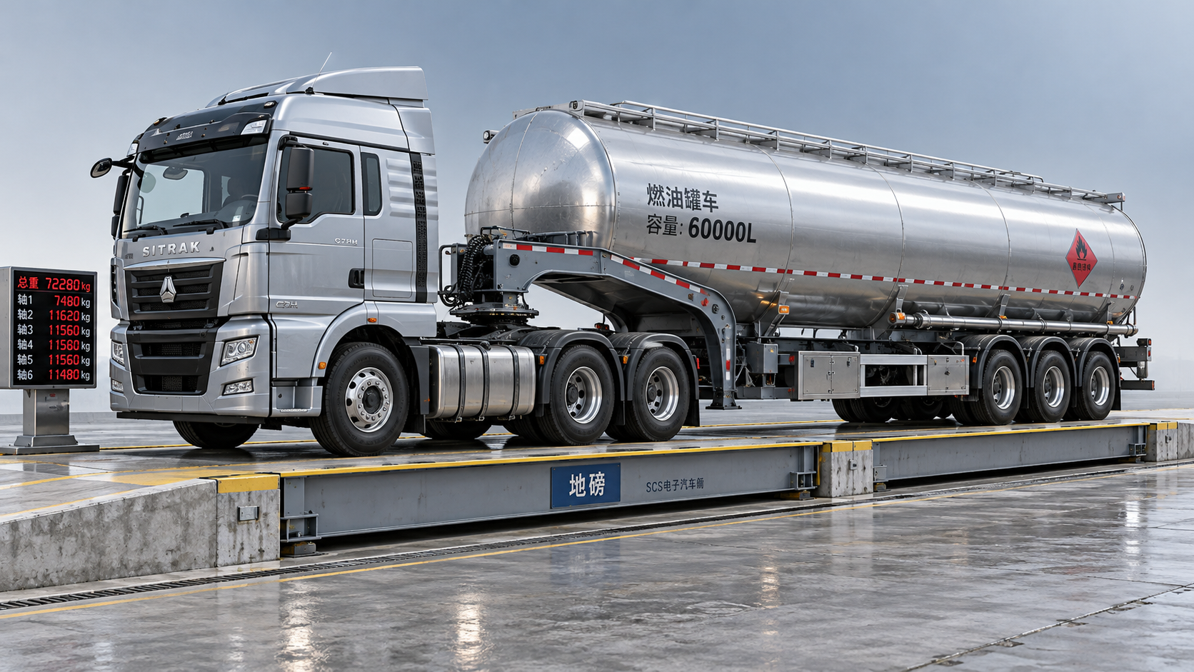 ¿Puede un camión cisterna de combustible tipo cuello de cisne de 3 ejes y 60.000 L transportar legalmente la carga completa?