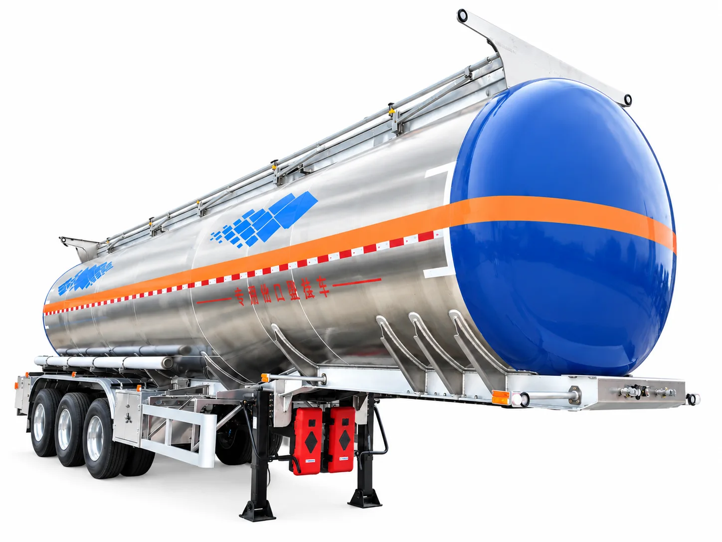 Semirremolque cisterna de combustible de aleación de aluminio y cuello de cisne, de 3 ejes Semirremolque cisterna de combustible de aleación de aluminio y cuello de cisne, de 3 ejes