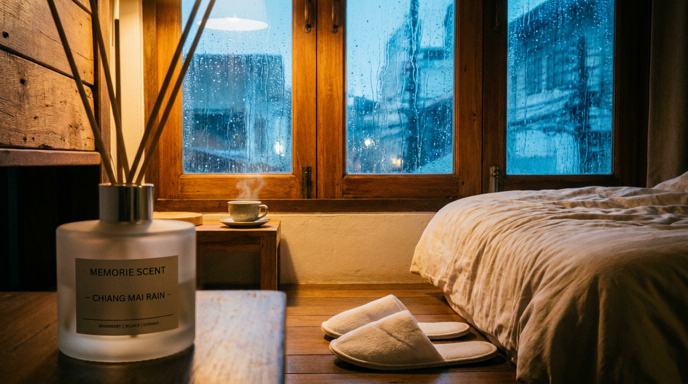 每次闻到那种香气，我都会想起在清迈小客栈的那个雨夜