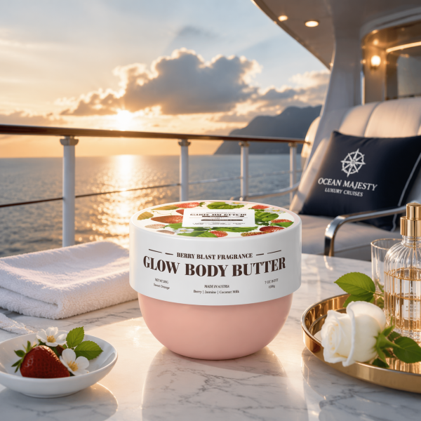Glow身体乳霜 Berry Blast香型 浆果甜橙保湿自有品牌身体乳霜罐 经FDA批准