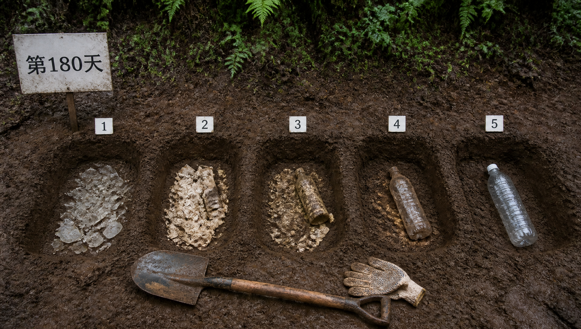 在酒店环境中，可生物降解瓶最终会降解成什么？我们将它们埋了180天——挖出来的结果让你难以置信