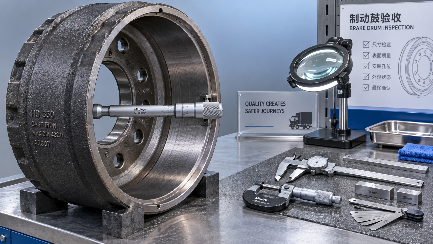 Commercial Vehicle Brake Drum Acceptance: Dimensions and Defect Checks