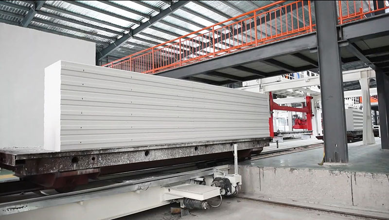 Aerated concrete panel production line