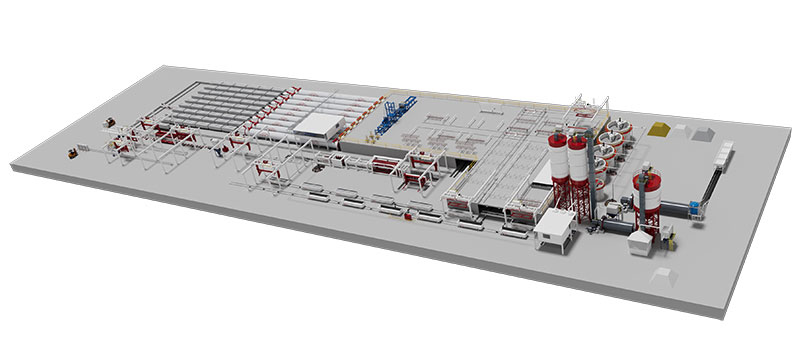 Aerated concrete panel production line