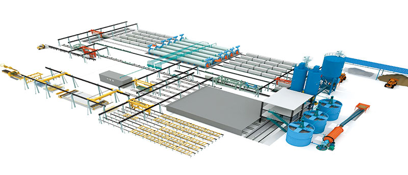 Aerated concrete block production line