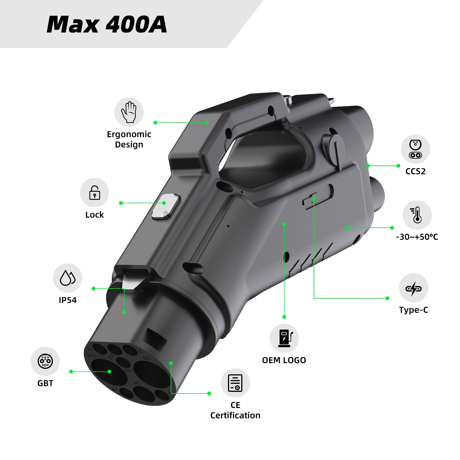 Адаптер 400A CCS2 к GB/T DC EV Адаптер 400A CCS2 к GB/T DC EV
