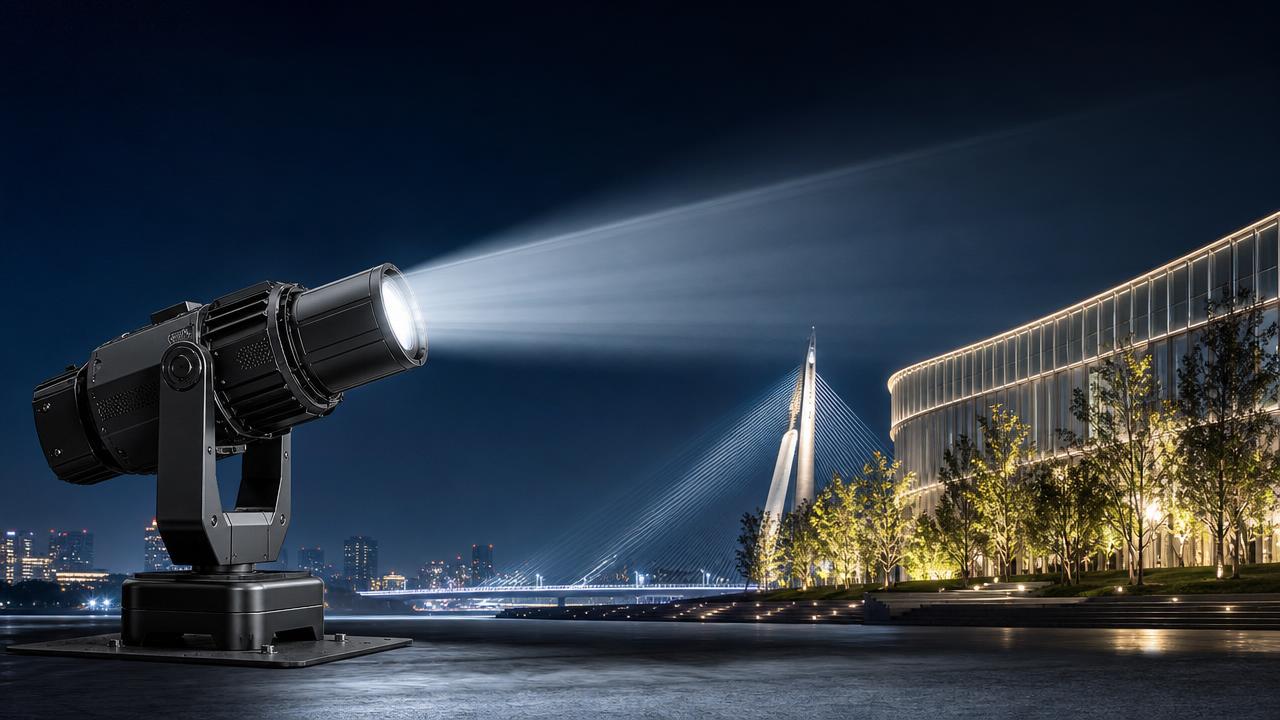 ¿Para qué se utiliza un proyector de haz LED en la iluminación arquitectónica y exterior?